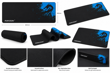 A-Blue Extended Speed Gaming Mouse Mat - Fly Dragon Gamer Office Computer Mouse Mat